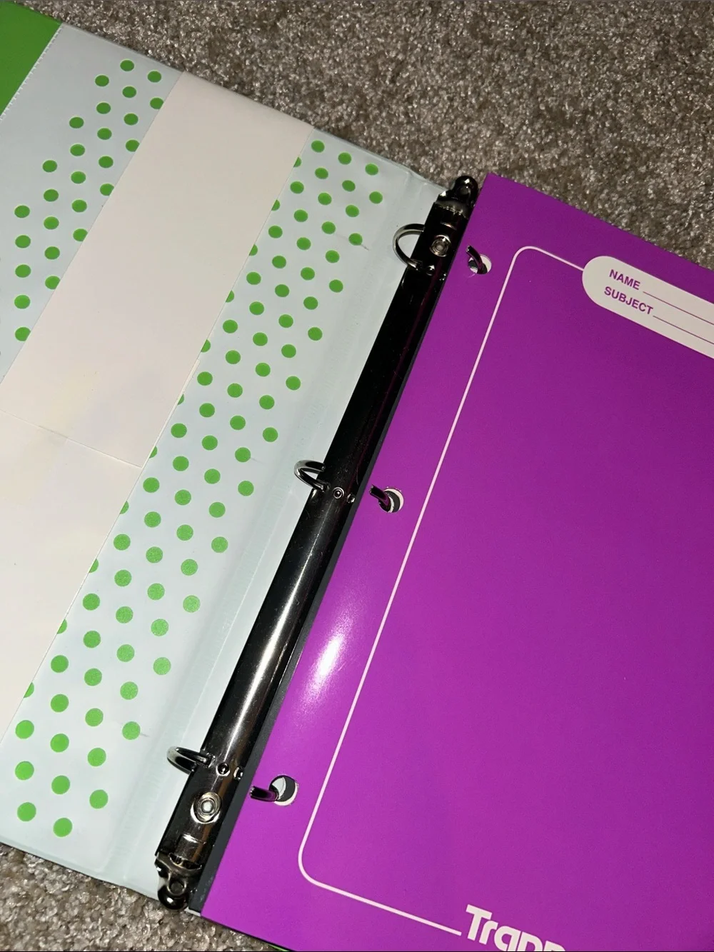 🐆 Mead Trapper Keeper Binder - Purple & Green Leopard Design 🐆